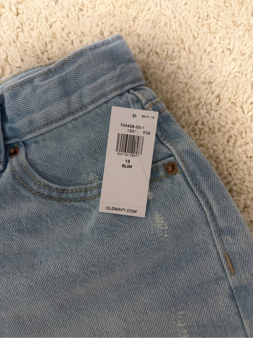 Old Navy Light Blue Distressed Kids Denim Shorts